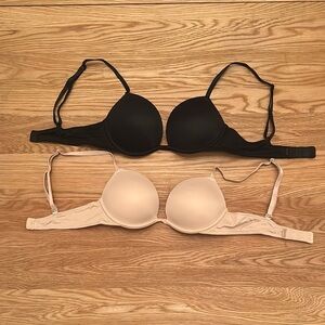 VS SUPER PUSH UP 32B Black and Cream Women's Bras
